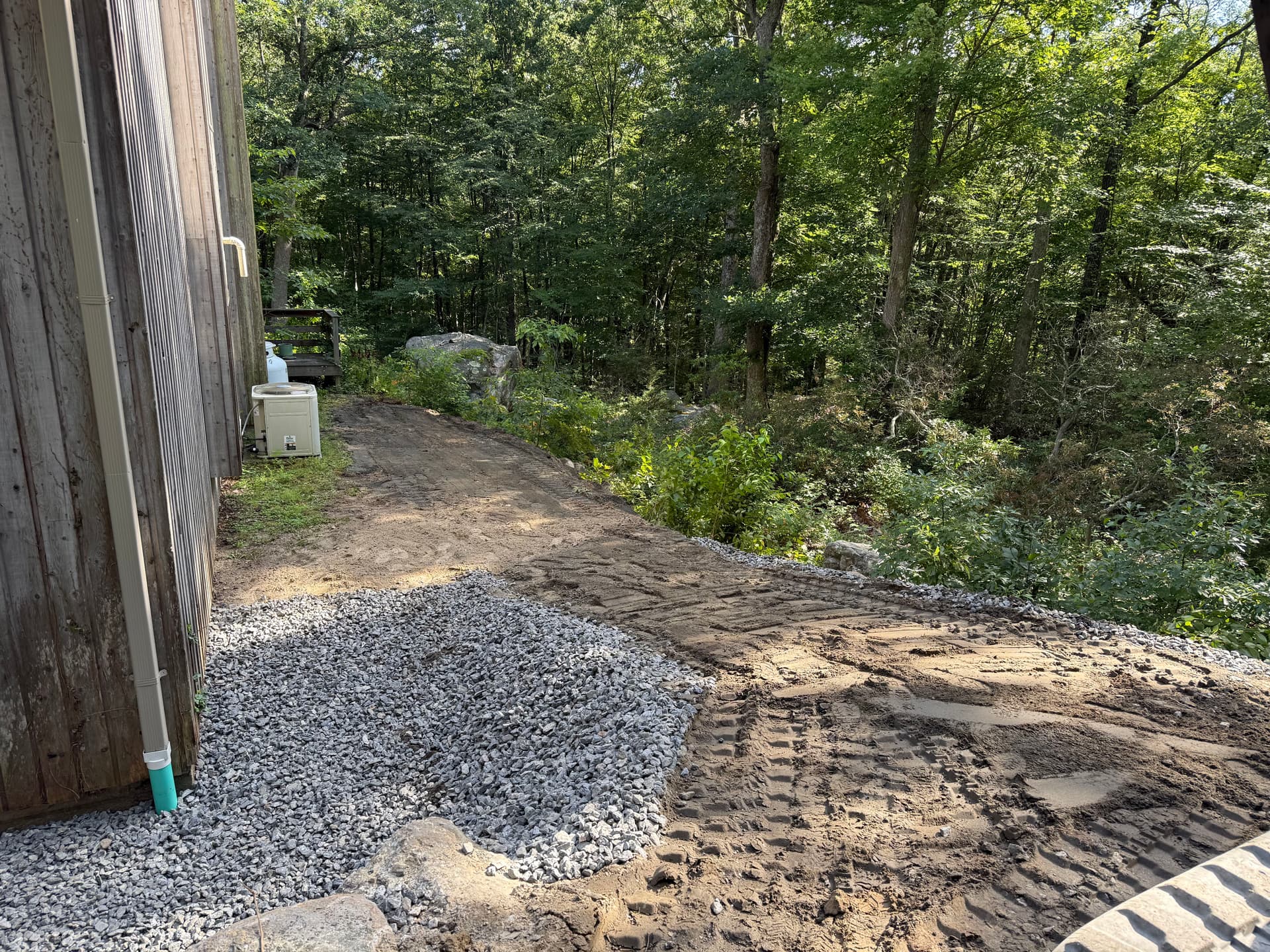 Gallery photos for Failing Timber Retaining Wall Rebuilt With Boulders and Proper Drainage: Image #5