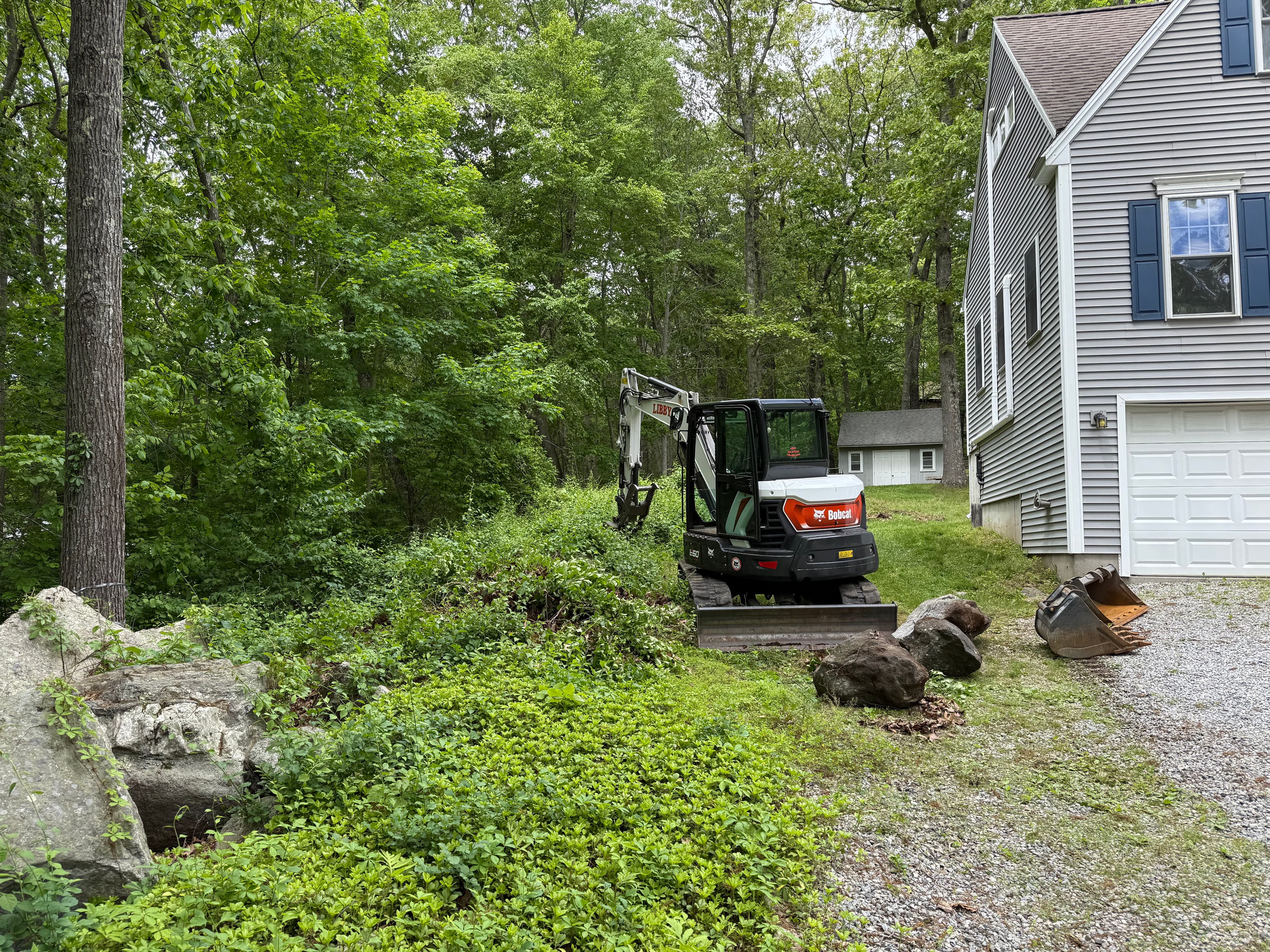 Project Overgrown Side Yard Cleared and Graded for Lawn Access image