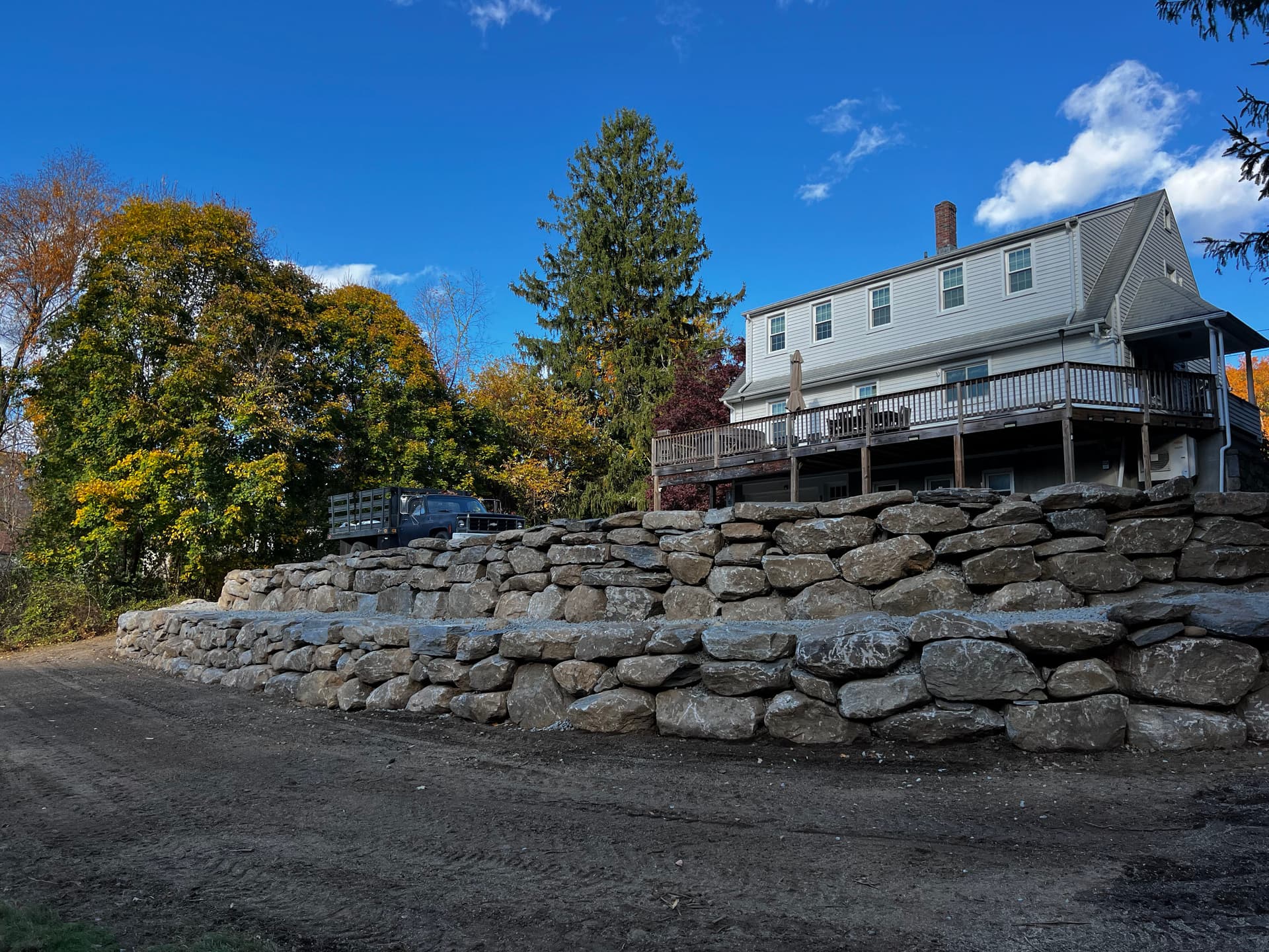 Enhanced Outdoor Space with Retaining Wall