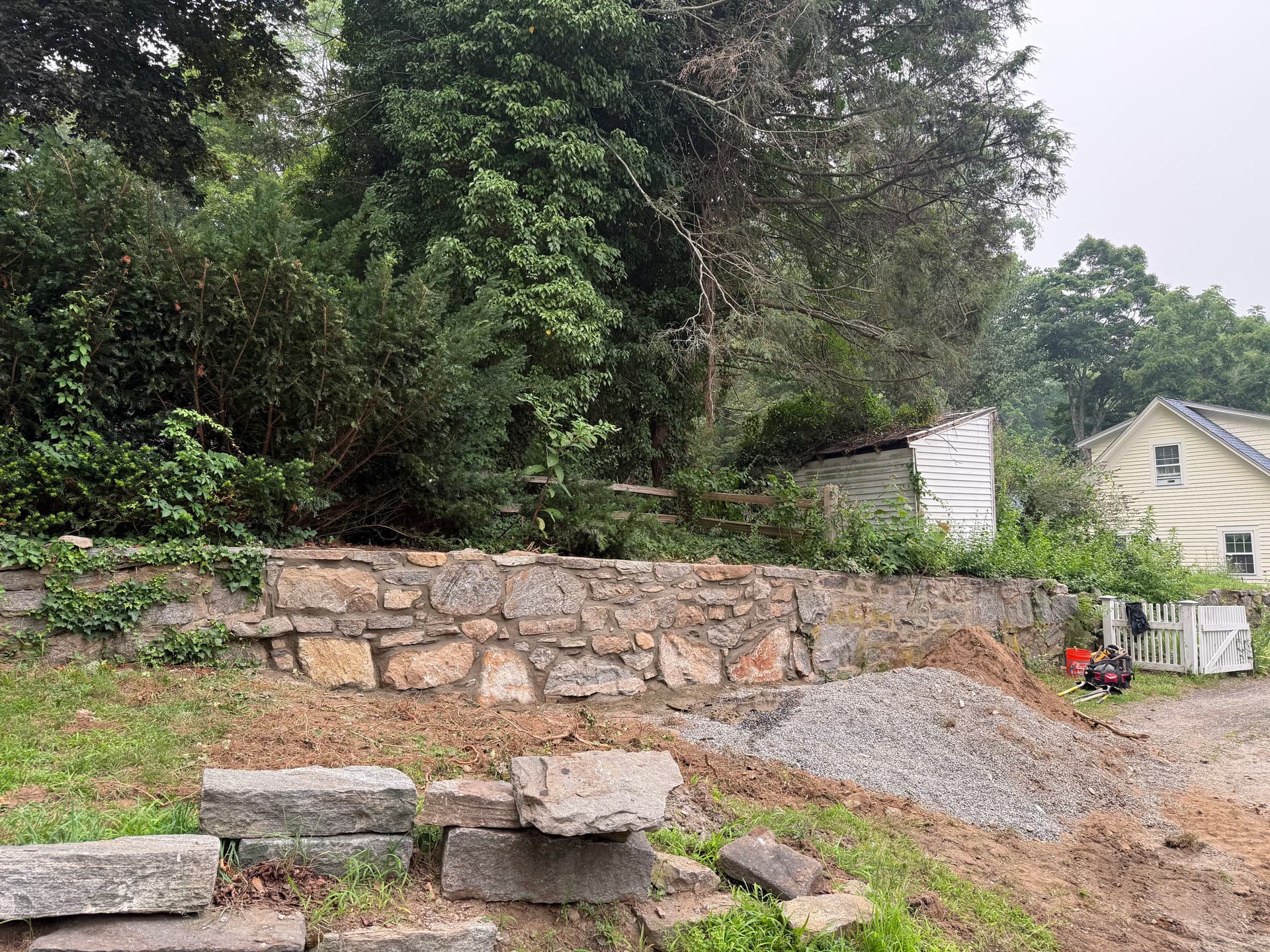 Gallery photos for Failing Stone Retaining Wall Gets a Proper Rebuild: Image #2